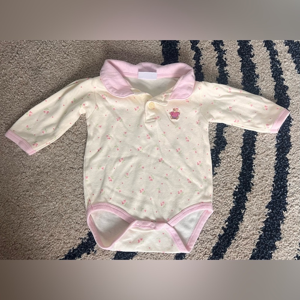 Pink and Cream Baby Onesie